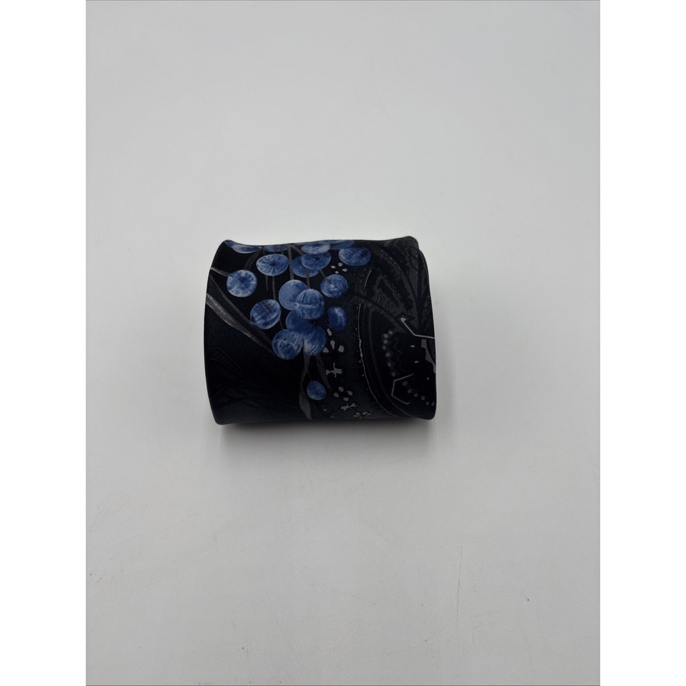 Desantis Collection Hand Made 100% Silk Tie Floral And Berries Print 56" Total L - Picture 9 of 11